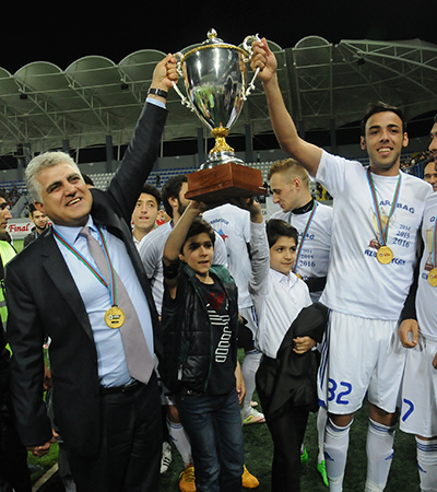 qarabagh-Our team won both Premier League and Azerbaijan cup.